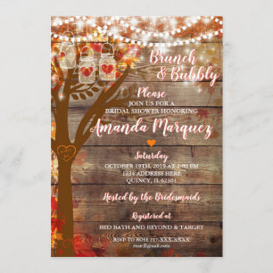 Rustikale Brautdusche Einladung Brunch & Bubble