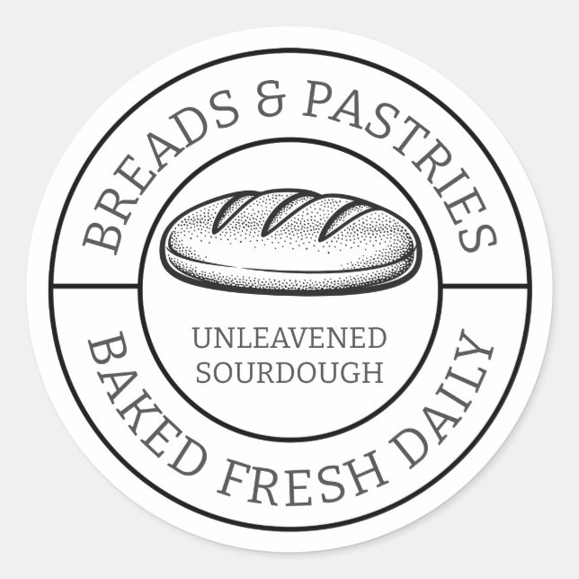Rustikale Brote und Gebäck Sauerteigbrot-Design Runder Aufkleber (Vorderseite)