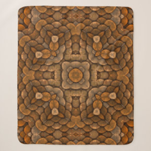 Rustikale Brown-Skala-Vintages Fraktal-Kaleidoskop Sherpadecke