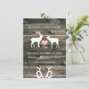 Rustikale Buck- und Doe-Ankündigungen zur Hochzeit Save The Date