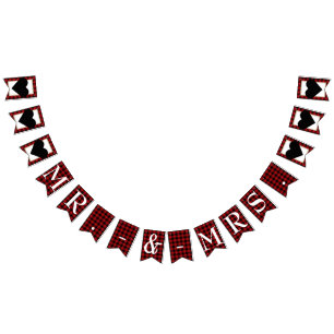 Rustikale Buffalo Plaid Country Barn Hochzeit Wimpelkette