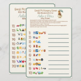 Rustikale Bunny Baby Dusche Emoji Pictionary