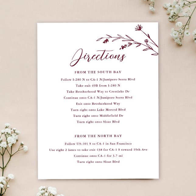 Rustikale Burgunder Wildblume Hochzeitskarte Einladung (Von Creator hochgeladen)