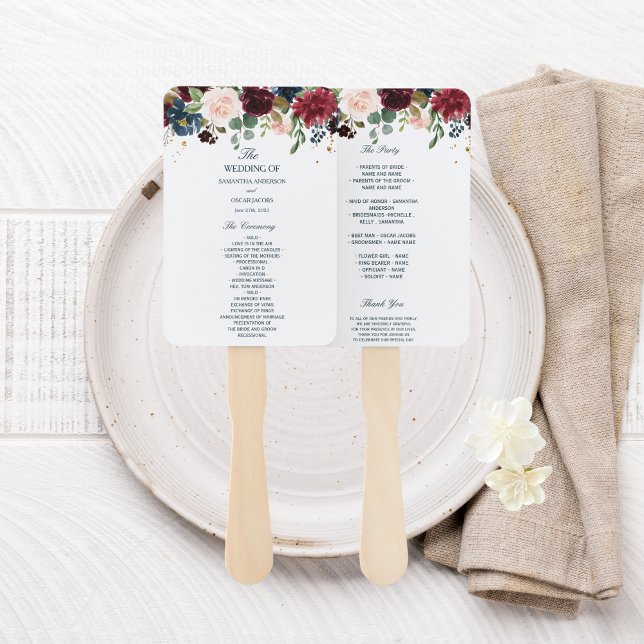 Rustikale Burgundy Navy Blue & Red Beauty Blume Fächer (Von Creator hochgeladen)