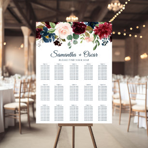 Rustikale Burgundy Navy Blue & Red Beauty Blume Poster