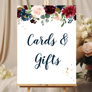 Rustikale Burgundy Navy Blue & Red Beauty Blume Poster