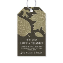 Rustikale Burlap-Herbstlaub Hochzeit Dankeschön Ta