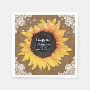 Rustikale Burlap Lace String Lights Sonnenblume Ho Serviette