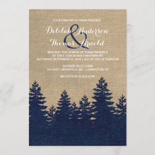 Rustikale Burlap Pine Trees Winter Wedding Einladu Einladung