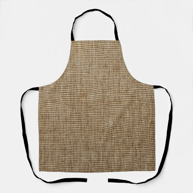 Rustikale Burlap-Schürze - Bauernstil-Natur Schürze (Vorderseite)