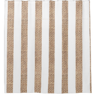 Rustikale Burlap Streifen Bauernhof Duschvorhang