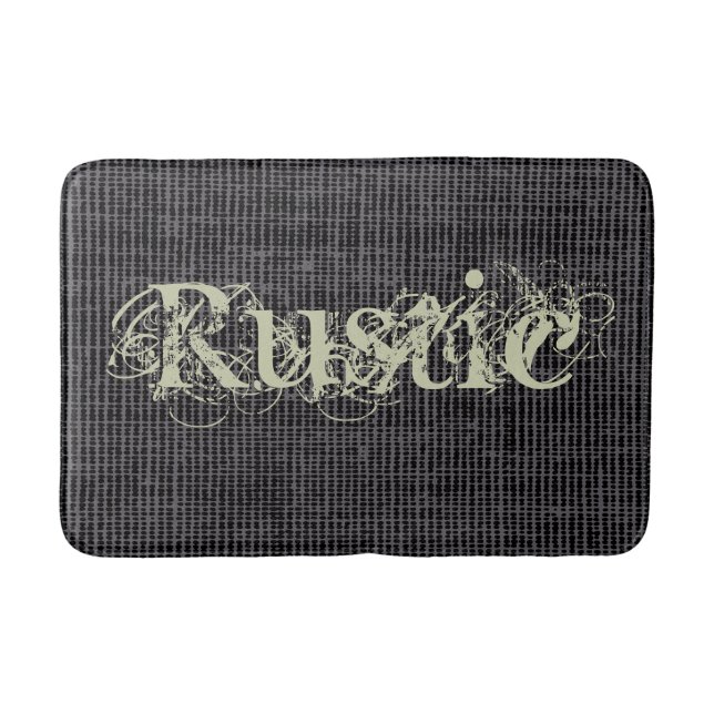 Rustikale Burlap Textur Personalisierter Typ Badematte (Vorderseite)