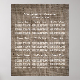 Rustikale Burlap Wedding Poster