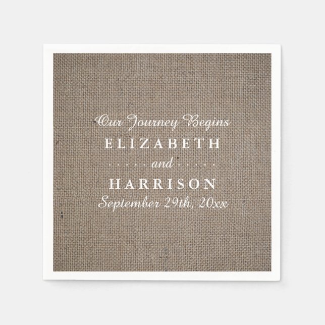 Rustikale Burlap Wedding Serviette (Vorderseite)