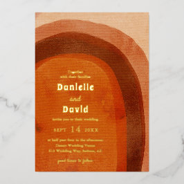 Rustikale Burnt Orange Arch Moderne Hochzeit Folieneinladung