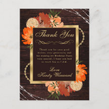 Rustikale Burnt Orange Fall Blume Geburtstag