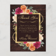 Rustikale Burnt Orange Red Fall Blume Geburtstag