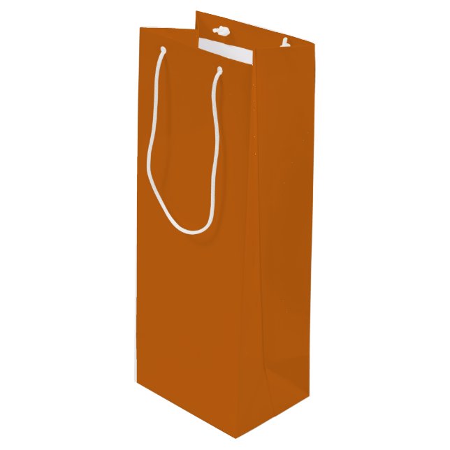 Rustikale Burnt Orange Wine Geschenktasche Geschenktüte Für Weinflaschen (Vorderseite Schrägansicht)