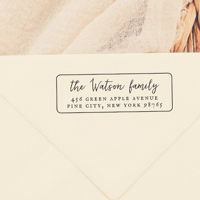 Rustikale Caligraphie Gerahmte Rücksendeadresse Permastempel (Von Creator hochgeladen)