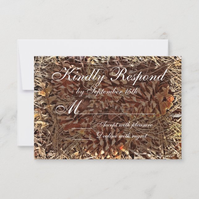 Rustikale Camouflage Camouflage Wedding RSVP Cards Karte (Vorderseite)