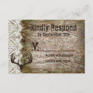 Rustikale Camouflage Jagd Antler Hochzeit RSVP
