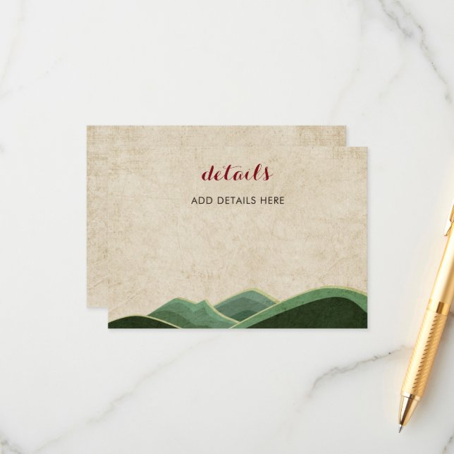 Rustikale Camping-Hochzeit Begleitkarte (Vorderseite/Rückseite Beispiel)