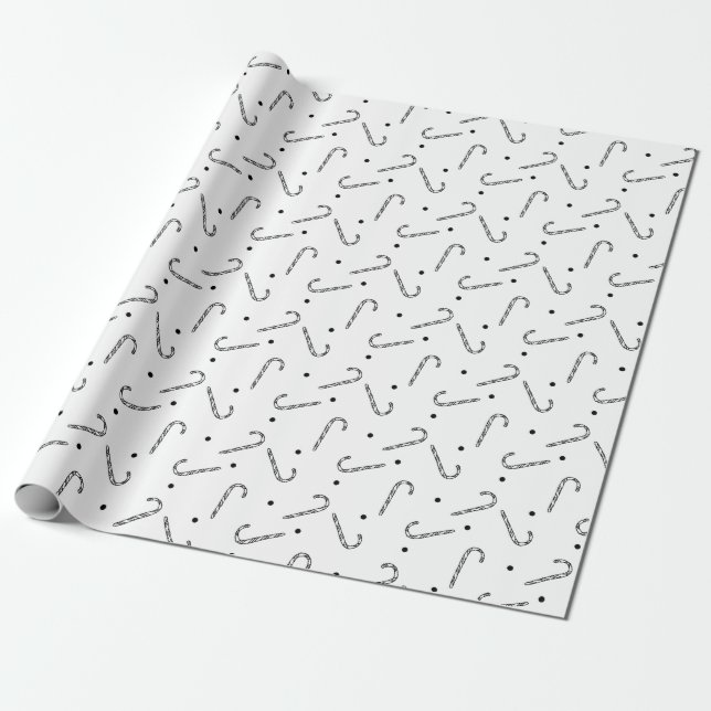 Rustikale Candy Cane Pattern Weihnachten Geschenkpapier (Ungerollt)