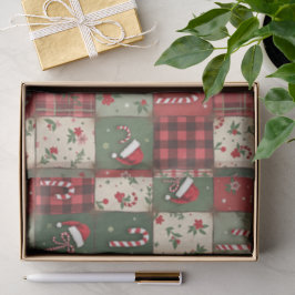 Rustikale Candy Cane und Kariertes Weihnachtszette Seidenpapier