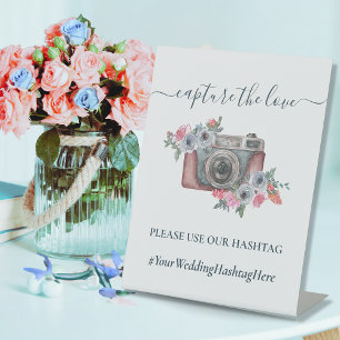 Rustikale Capture The Love Instagram Hochzeits-Has Sockelschild