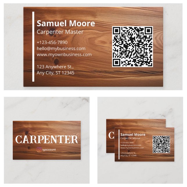 Rustikale Carpenter-Vorlagen Visitenkarte (Rustic Carpenter Templates Business Card
)