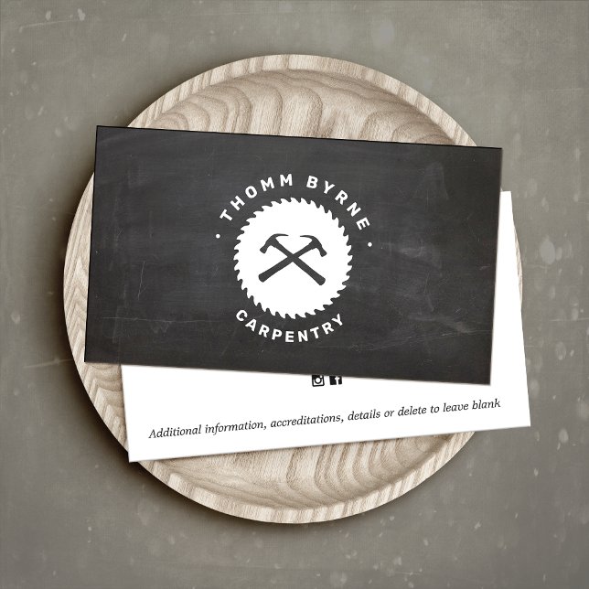 Rustikale Carpentry Construction Business Card Visitenkarte (Von Creator hochgeladen)