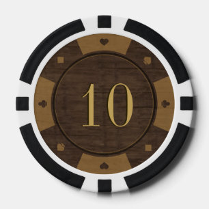 Rustikale Casino-Pokerchips im Holzstil Pokerchips