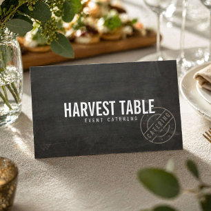 Rustikale Catering-Tafel Visitenkarte