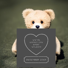 Rustikale Chalk Herzenschwangerschaft Ankündigungs Ankündigung