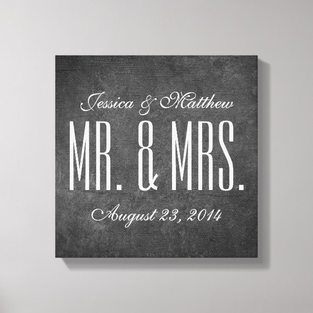 Rustikale Chalkboard-Art Hochzeitstil-Leinwand Leinwanddruck (Vorderseite)