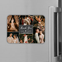 Rustikale Chalkboard Collage Wedding Danke Magnet