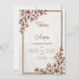 Rustikale Cherry-Blossom-Hochzeit Einladung