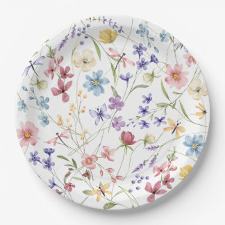 Rustikale Chic Bunte Wildblumen Party Pappteller