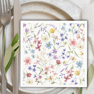 Rustikale Chic Bunte Wildblumen Party Serviette