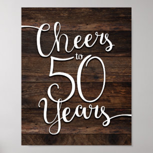 Rustikale Chic-CHEERS BIS 50 JAHRE Print Poster