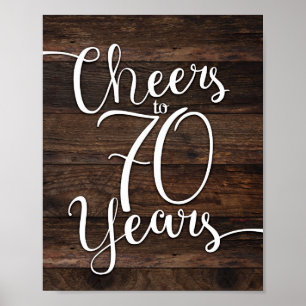 Rustikale Chic-CHEERS BIS 70 JAHRE Signatur Print Poster