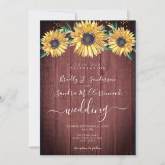 Rustikale Chic Floral Barn Wood Wedding Einladung