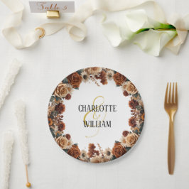 Rustikale Chic Floral Wedding Pappteller