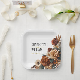 Rustikale Chic Floral Wedding Pappteller