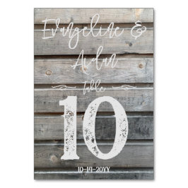 Rustikale Chic Gray Barnwood Wedding Tischnummer