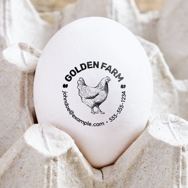 Rustikale Chic Hen Egg Briefmarke Gummistempel (Von Creator hochgeladen)