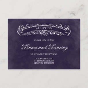 Rustikale Chic Hochzeitsempfangskarte - Lila Begleitkarte