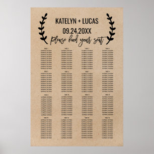 Rustikale Chic-Imitate, die eine Hochzeitskizze in Poster