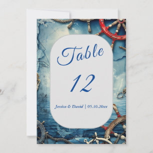 Rustikale Chic Nautical Wedding Tischnummer