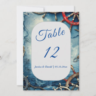 Rustikale Chic Nautical Wedding Tischnummer